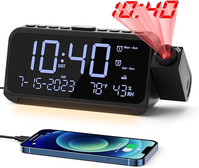 ROCAM Projection Alarm Clock, Digital Clock by ROCAM