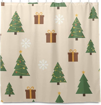 Christmas Tree Beige Shower Curtain Liner 72×72 inch - Image 2