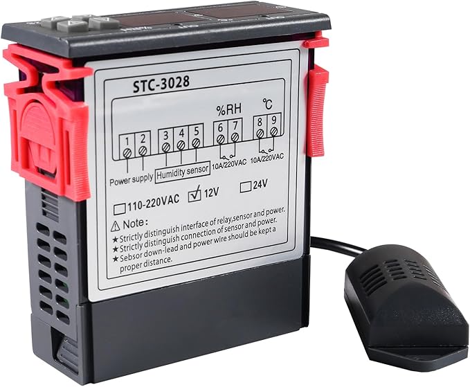 STC-3028 Temperature Controller 12V Temperature and Humidity Controller Meter - Image 2