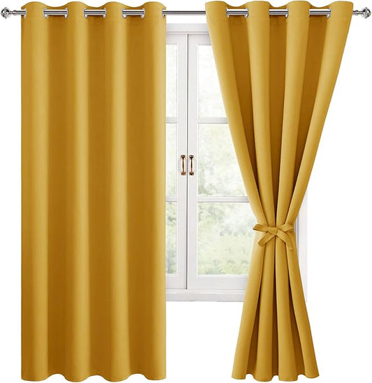 Hiasan Blackout Curtains for Bedroom, 52 x 63 Inches Length by Hiasan