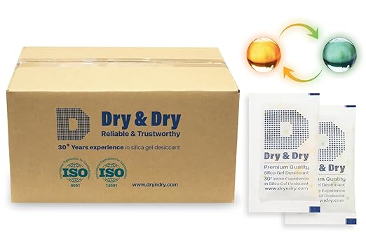 Dry & Dry 10 Gram Premium Orange Indicating Silica Gel Packets Desiccants by DryDry