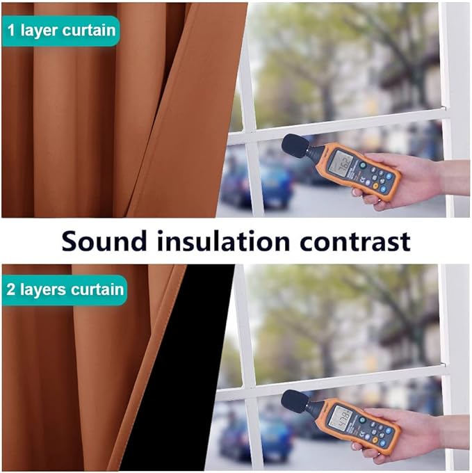 NICETOWN Burnt Orange 100% Blackout Curtains - Image 4