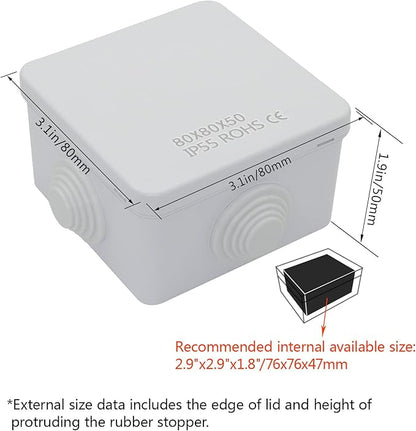 LeMotech Junction Box, ABS Plastic IP55 Water Resistant and Dustproof, - Image 2