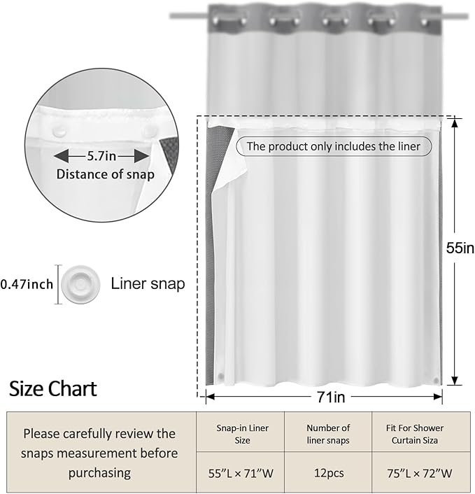 Snap-in Fabric Replacement Liner 71" W x 55" L, - Image 2