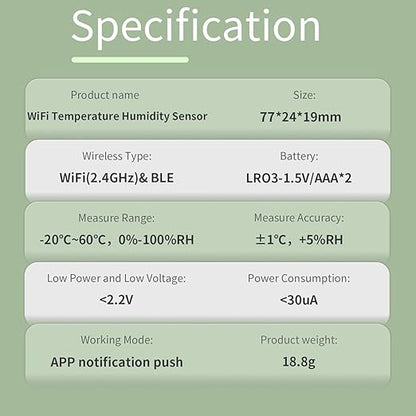 WiFi Temperature Humidity Sensor Smart Hygrometer Thermometer Sensor - Image 8