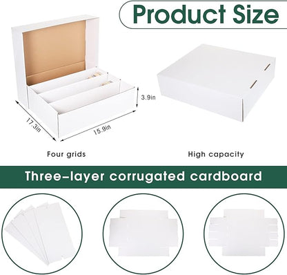 Yexiya 15 Pcs 3200 Count Sports Card Storage Boxes White Trading Card Box - Image 3