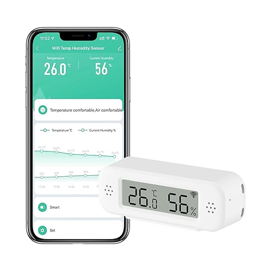 WiFi Thermometer Hygrometer: Smart Temperature Humidity Sensor, Indoor Room by GaoducashforSmartLife