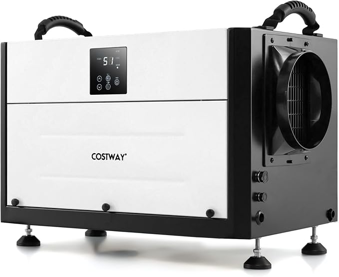 COSTWAY 124 PPD Commercial Dehumidifier, 1300 Sq.Ft Crawl Space Dehumidifier by COSTWAY