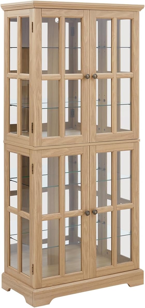 Lighted Glass Curio Cabinet by Unknown