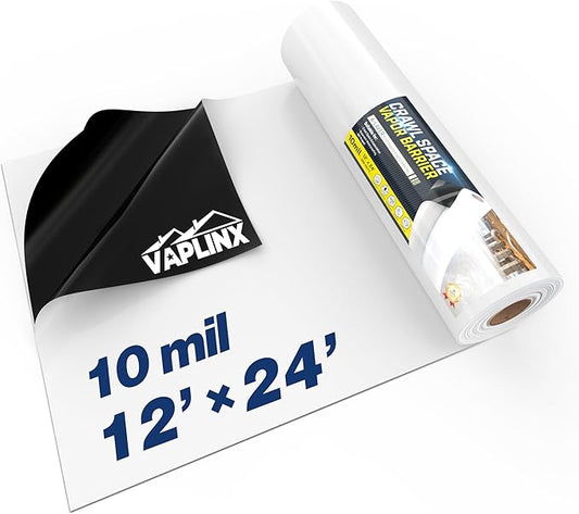 Crawl Space Vapor Barrier, 10 Mil Vapor Barrier, Drop Cloth Moisture Barrier by VAPLINX