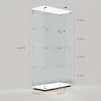 Yoluckea 4 Tiers Glass Display Cabinet - Image 2