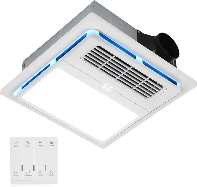 Exhaust Fan with Light and High-Efficiency Heater | Advanced 4-in-1 Bathroom by BreatheDeeperLiveCleaner