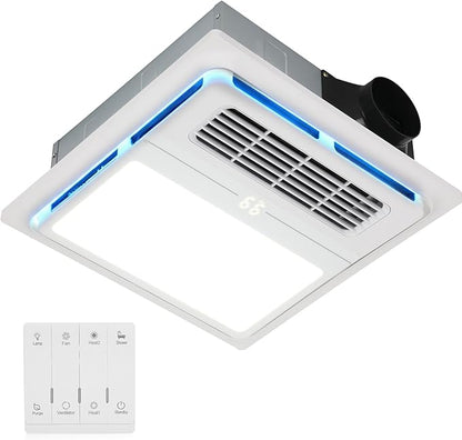 Exhaust Fan with Light and High-Efficiency Heater | Advanced 4-in-1 Bathroom by BreatheDeeperLiveCleaner