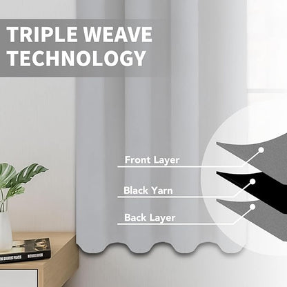 Easy-Going Blackout Curtains for Bedroom, Solid Thermal Insulated Grommet and - Image 3