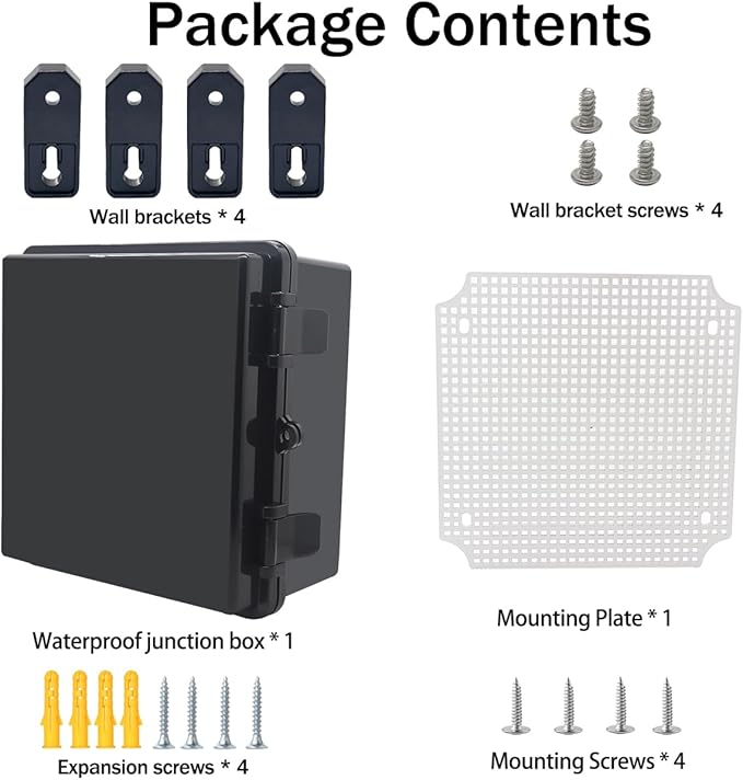 Junction Box, Hinged Black Cover IP67 Waterproof ABS Project Box - Image 6