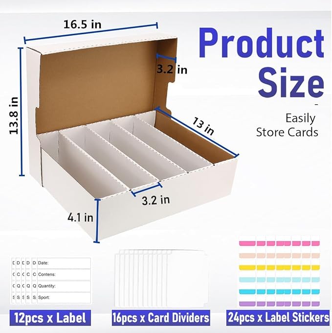 Sports Card Box 5 Row 3200 Count, Cardboard Card Storage Box - Image 3