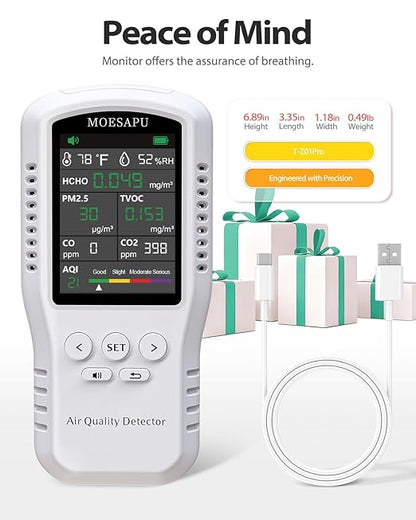 8-in-1 Air Quality Monitor, HCHO TVOC PM2.5 CO CO2 Detector, Formaldehyde Alarm - Image 9