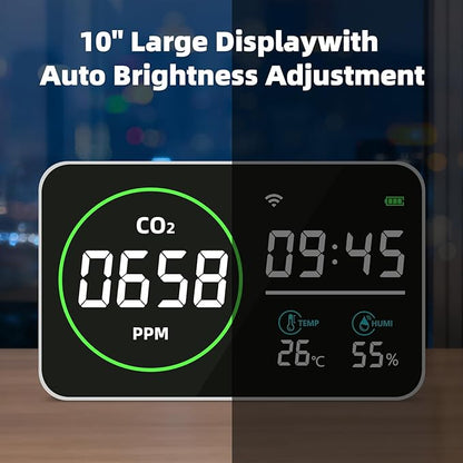 WiFi CO2 Detector, 9 Inch CO2 Monitor - Image 9