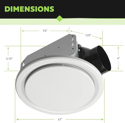 Homewerks 7140-50-G3 Bathroom Fan Ceiling Mount Exhaust Ventilation, Ultra - Image 4