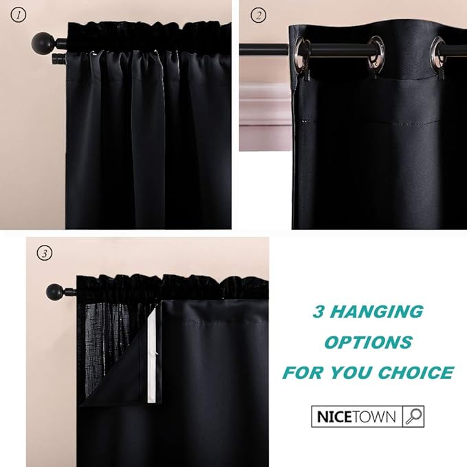 NICETOWN Door Curtains for Doorway, Noise Reducing Light Blocking Blackout - Image 3