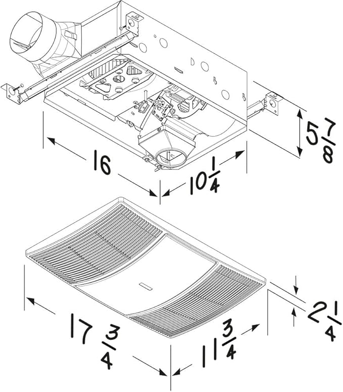 Broan-NuTone Non-Lit PowerHeat Bathroom Exhaust Fan and Heater, 110 CFM - Image 3