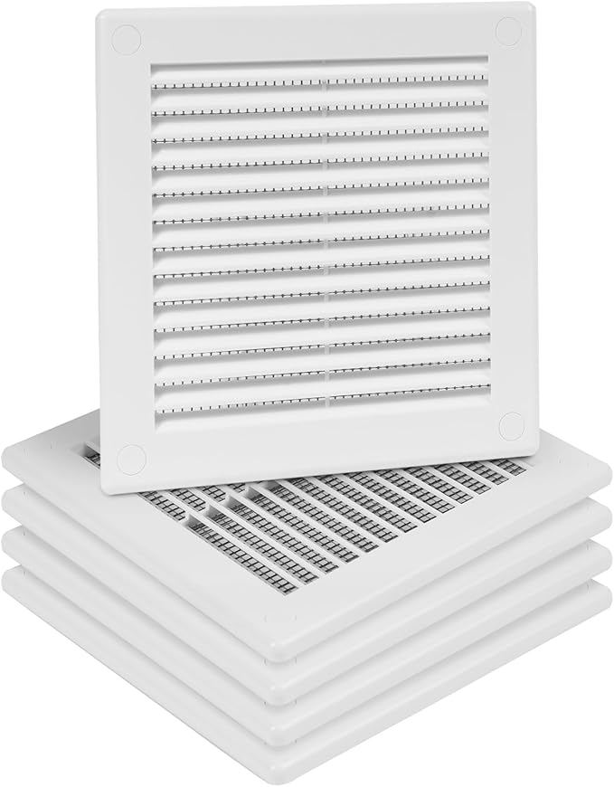 5-Pack 6" x 6" Square Air Vent Cover – White Plastic Vent Deflector by Unknown