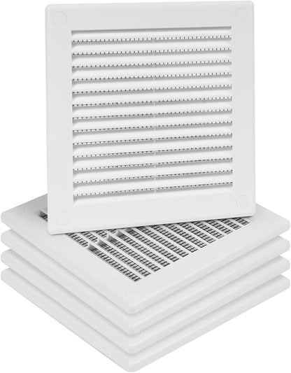 5-Pack 6" x 6" Square Air Vent Cover – White Plastic Vent Deflector by Unknown