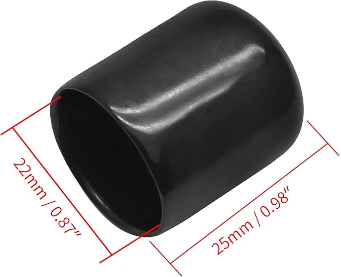 24 Pcs Round Rubber End Caps, 7/8" ID Vinyl Flexible Screw Thread Protectors - Image 2