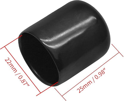 12Pcs Round Rubber End Caps 7/8" Vinyl Flexible Bolt Chair Foot Covers Screw - Image 2