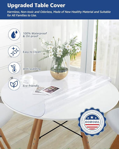 30 Inch Round Table Protector Clear Dining Room Table Cover Runner Circle Vinyl - Image 2