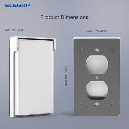 ELEGRP Vertical Outdoor Cover for Duplex Receptacles, Weatherproof Wall Plate - Image 5