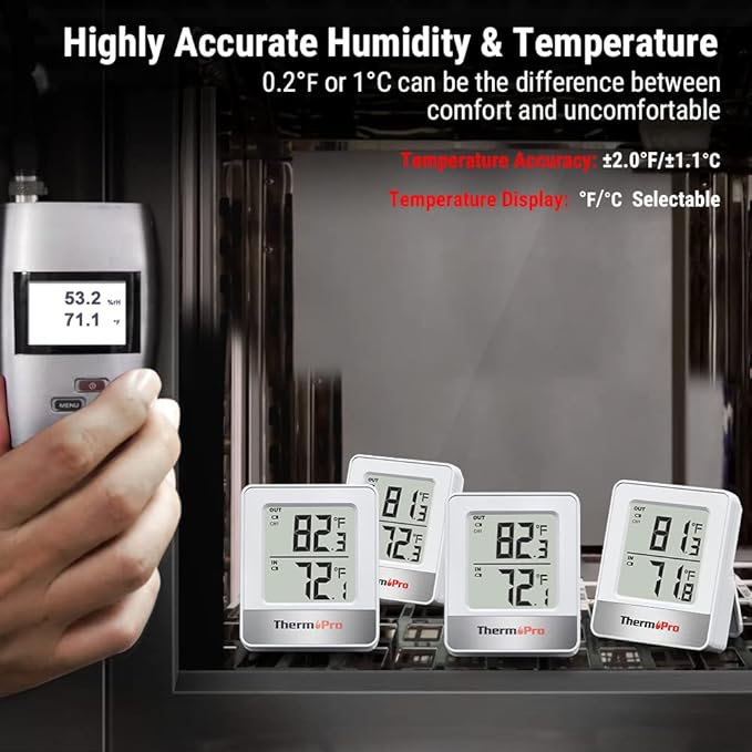 ThermoPro Indoor Outdoor Thermometer Wireless 500FT, Outside Greenhouse - Image 4