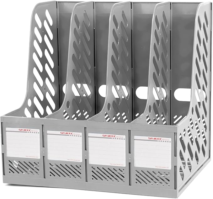 SAYEEC Magazine File Holder, Plastic Desktop File Folder Organizer by SAYEEC