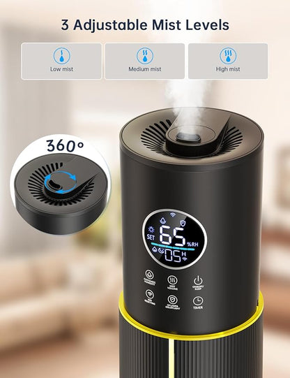 10L/2.64 Gal Humidifier for Large Room 600ft² 60H Runtime 24H Timer Auto Mode - Image 5