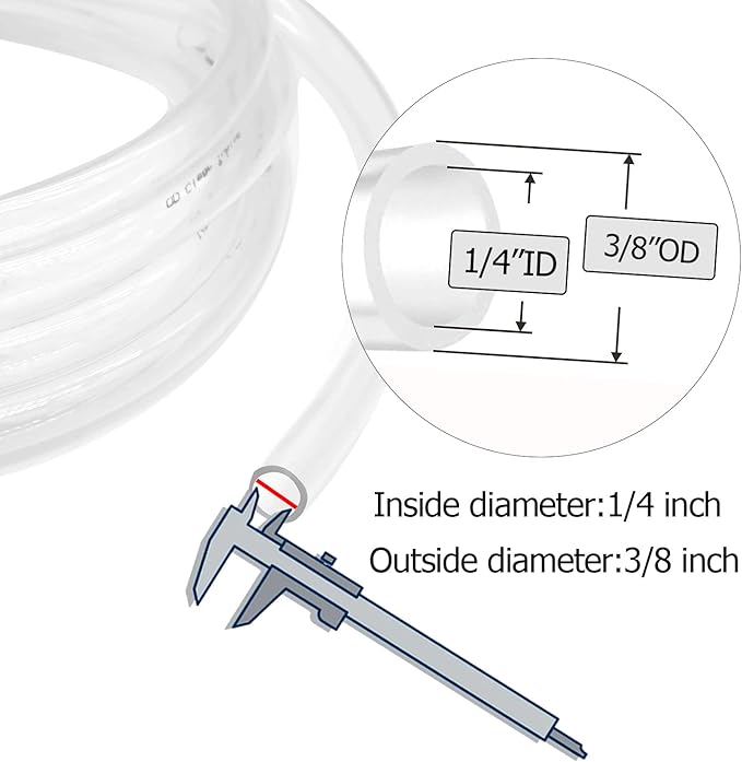 1/4’’ ID × 3/8’’ OD - 50 ft Clear Plastic Vinyl Tubing - Image 2