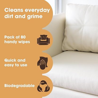 Furniture Clinic Leather Cleaning Wipes | 80 Count | 4-in-1 Clean, & Restore - Image 2