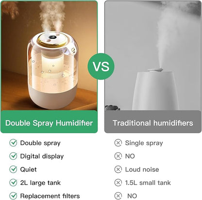 Air Humidifier for Bedroom, 2L Quiet Cool Mist Humidifier for Plants Dorm Room - Image 7