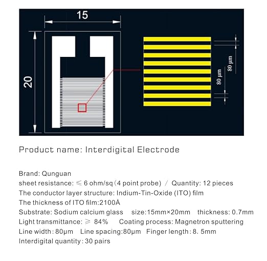 Qunguan IDE（Interdigital Electrode) on ito Glass 80μm Indium-Tin-Oxide Film - Image 4