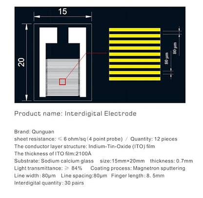 Qunguan IDE（Interdigital Electrode) on ito Glass 80μm Indium-Tin-Oxide Film - Image 4