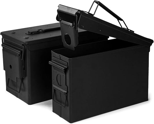 GUGULUZA Metal Ammo Can 30/50 Cal, Lockable Bullet Storage Case, Waterproof & by GUGULUZA
