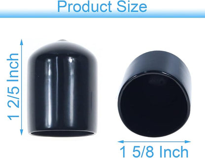 Acocony 1 5/8 Inch Rubber Cap Round Rubber End Caps PVC Flexible Protector - Image 2