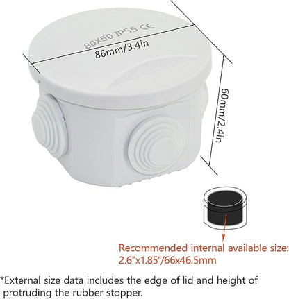 LeMotech Junction Box, ABS Plastic IP55 Water Resistant and Dustproof, - Image 2
