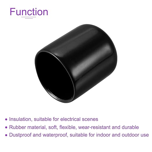 DMiotech 20 Pack 3/4" ID Black Screw Thread Protectors Rubber End Caps Bolt - Image 5