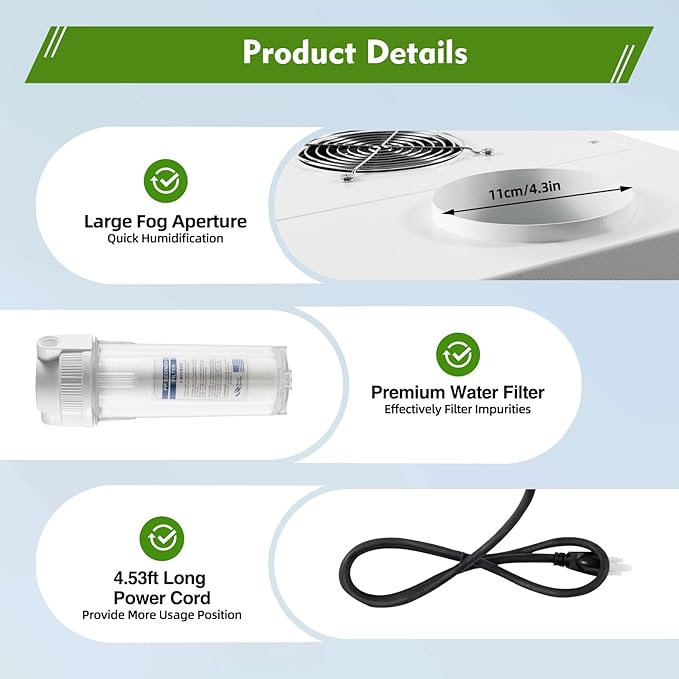 Commercial Industrial Agricultural Ultrasonic Humidifier 300W Fog Cool Maker - Image 7
