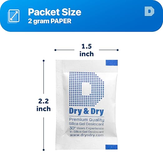 Dry & Dry 2 Gram Silica Gel Packets Desiccants, Silica Packets - Image 6