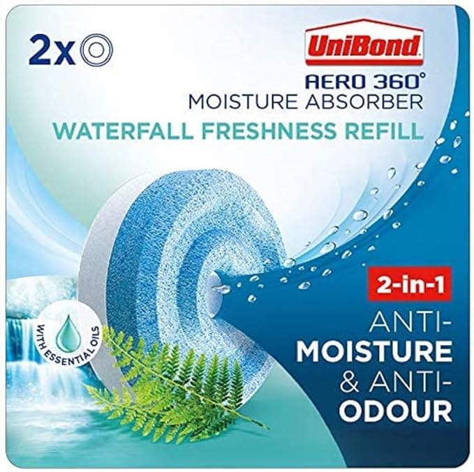 UniBond AERO 360° Moisture Absorber Waterfall Freshness Refill Tab, Aromatherapy by Unibond