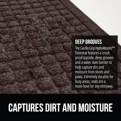 GORILLA GRIP Front Door Mat, Indoor Outdoor Ultra Absorbent HydroAbsorb Doormat - Image 4