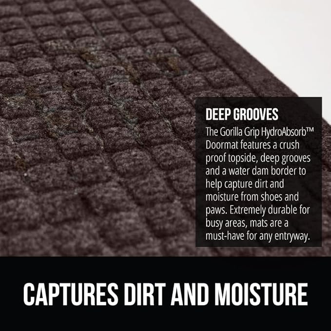 GORILLA GRIP Front Door Mat, Indoor Outdoor Ultra Absorbent HydroAbsorb Doormat - Image 5