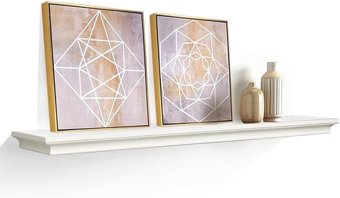 AHDECOR White Floating Shelves Wall Mounted, Deeper Wall Storage Shelf by AHDECOR