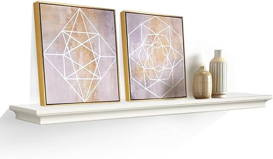 AHDECOR White Floating Shelves Wall Mounted, Deeper Wall Storage Shelf by AHDECOR
